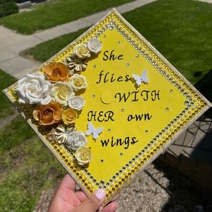 Handmade Graduation Cap Topper She Flies